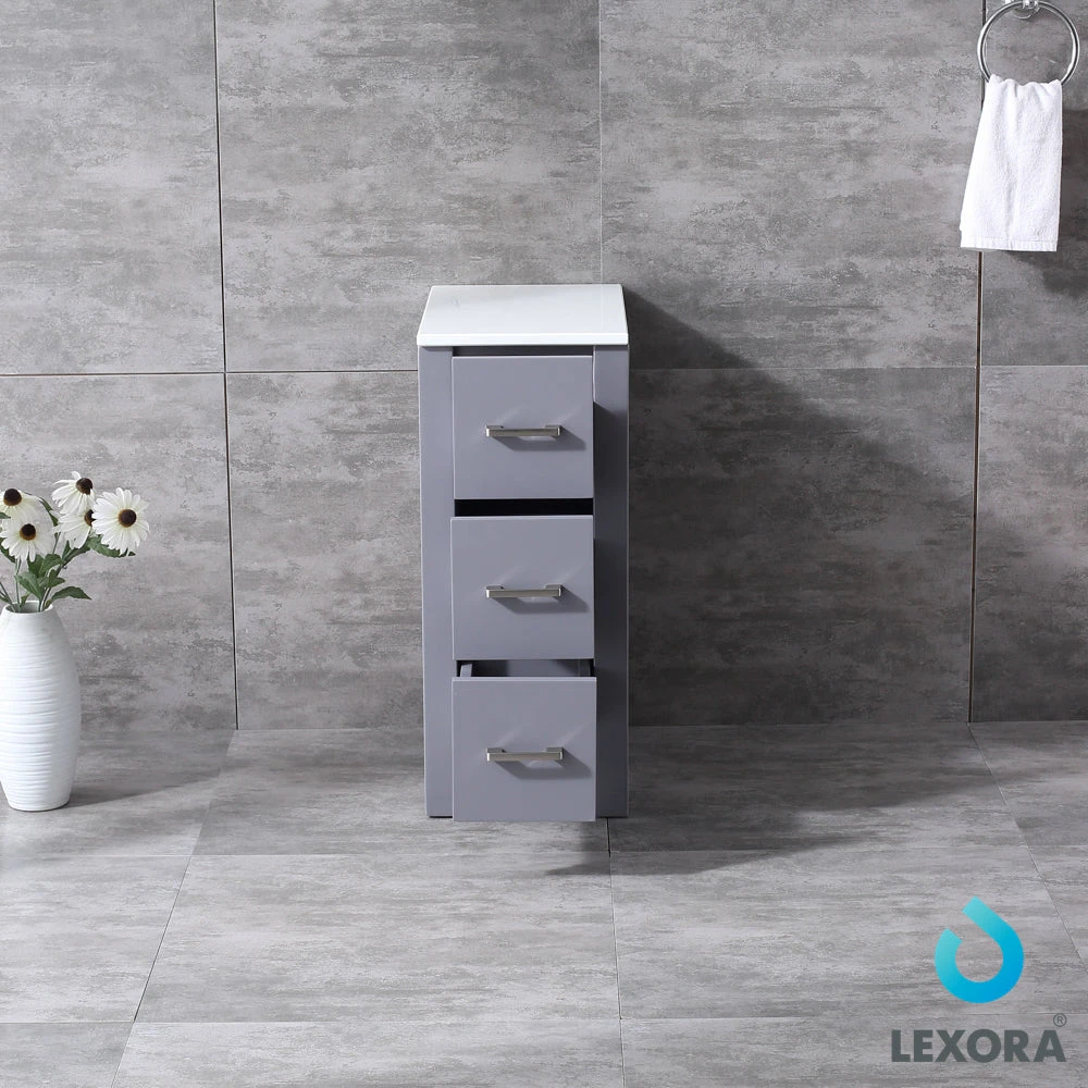 Lexora Volez 12" Dark Grey Side Cabinet, Phoenix Stone Top 12 Lexora Volez 12" Dark Grey Side Cabinet, Phoenix Stone Top - Image 10