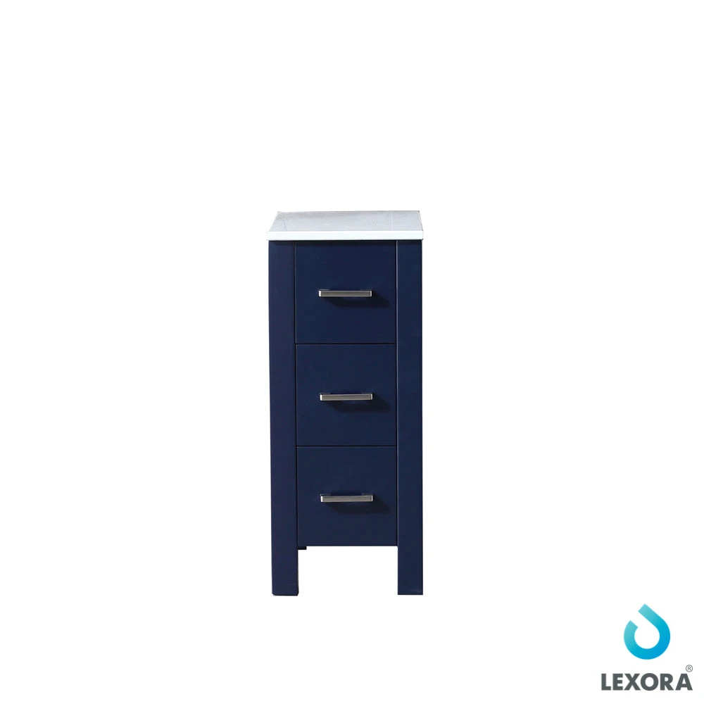 Lexora Volez 12" Navy Blue Side Cabinet, Phoenix Stone Top 4 Lexora Volez 12" Navy Blue Side Cabinet, Phoenix Stone Top - Image 2