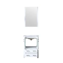 Lexora Volez 24" White Single Vanity, Integrated Top, White Integrated Square Sink And 22" Mirror 20 Lexora Volez 24" White Single Vanity, Integrated Top, White Integrated Square Sink And 22" Mirror -Home And Outdoor LV341824SAESM22 6