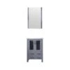 Lexora Volez 24" Dark Grey Single Vanity, Integrated Top, White Integrated Square Sink And 22" Mirror -Home And Outdoor LV341824SBESM22 5
