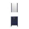 Lexora Volez 24" Navy Blue Single Vanity, Integrated Top, White Integrated Square Sink And 22" Mirror