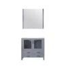 Lexora Volez 36" Dark Grey Single Vanity, Integrated Top, White Integrated Square Sink And 34" Mirror