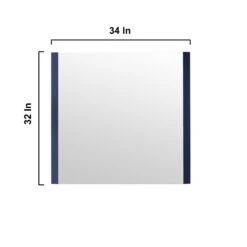 Lexora Volez 36" Navy Blue Single Vanity, Integrated Top, White Integrated Square Sink And 34" Mirror -Home And Outdoor LV341836SEESM34 12 1