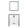 Lexora Ziva 30" White Single Vanity, Cultured Marble Top, White Square Sink And 28" Mirror