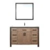Lexora Ziva 48" Rustic Barnwood Single Vanity, Cultured Marble Top, White Square Sink And 34" Mirror W/ Faucet 2 Lexora Ziva 48" Rustic Barnwood Single Vanity, Cultured Marble Top, White Square Sink And 34" Mirror W/ Faucet -Home And Outdoor LZV352248SNJSM34F 3