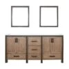 Lexora Ziva 72" Rustic Barnwood Double Vanity, Cultured Marble Top, White Square Sink And 30" Mirrors -Home And Outdoor LZV352272SNJSM30 3