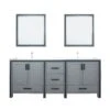 Lexora Ziva 80" Dark Grey Double Vanity, Cultured Marble Top, White Square Sink And 30" Mirrors W/ Faucet 2 Lexora Ziva 80" Dark Grey Double Vanity, Cultured Marble Top, White Square Sink And 30" Mirrors W/ Faucet -Home And Outdoor LZV352280SBJSM30F 3