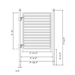 Aleko Steel Pedestrian Gate - MILAN Style - 5 Ft. PGMIL-AP -Home And Outdoor PGMIL Size Chart 64117