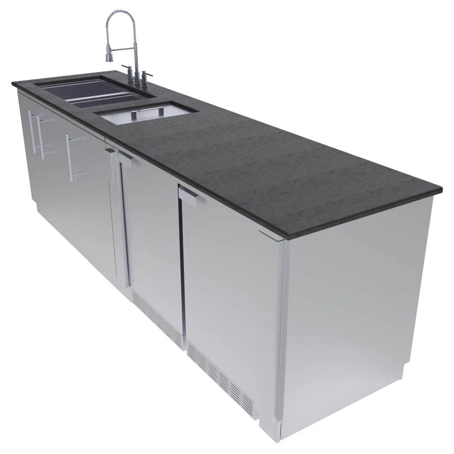 Sunstone Metal Products Galley 9 Foot Clean & Prep Cabinet Island Package SCPGALLEY 6 Sunstone Metal Products Galley 9 Foot Clean & Prep Cabinet Island Package SCPGALLEY - Image 4