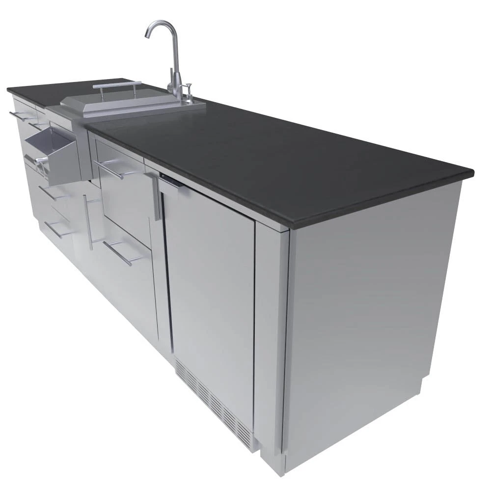 Sunstone Metal Products Savana 8' 6" Length Wet Bar Outdoor Cabinet Package SCPSAVANNA 5 Sunstone Metal Products Savana 8' 6" Length Wet Bar Outdoor Cabinet Package SCPSAVANNA - Image 3