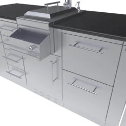 Sunstone Metal Products Savana 8' 6" Length Wet Bar Outdoor Cabinet Package SCPSAVANNA 11 Sunstone Metal Products Savana 8' 6" Length Wet Bar Outdoor Cabinet Package SCPSAVANNA -Home And Outdoor SCP SAVANNA L3