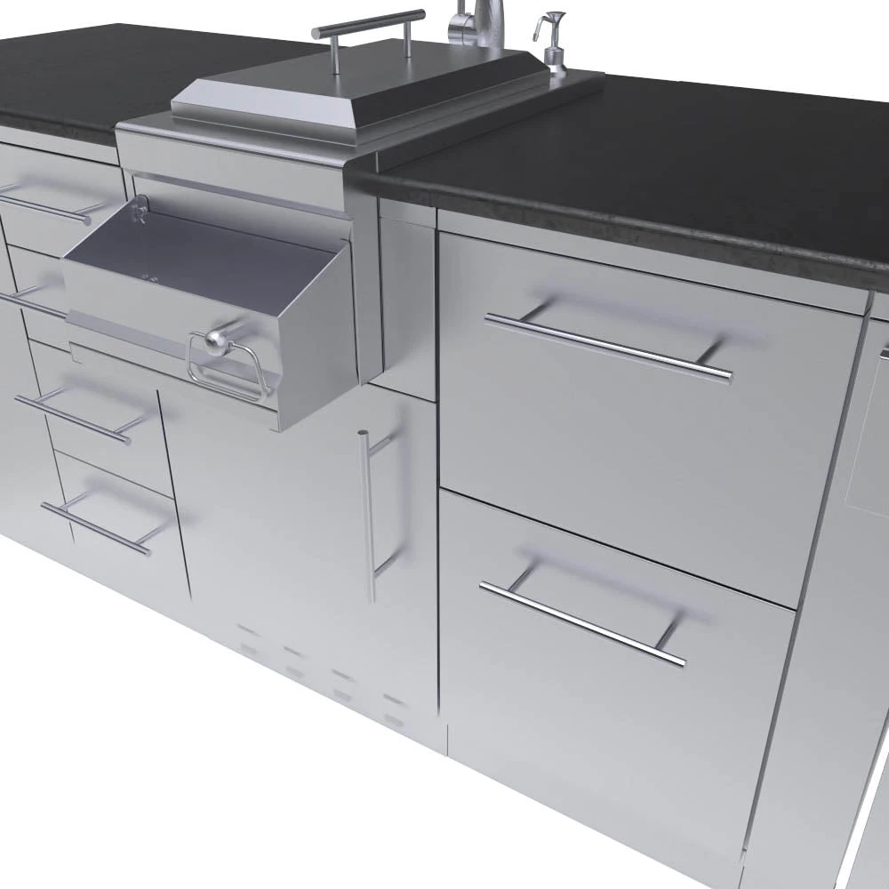 Sunstone Metal Products Savana 8' 6" Length Wet Bar Outdoor Cabinet Package SCPSAVANNA 7 Sunstone Metal Products Savana 8' 6" Length Wet Bar Outdoor Cabinet Package SCPSAVANNA - Image 5