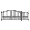 Aleko Steel Dual Swing Driveway Gate - PARIS Style - 12 Ft With Pedestrian Gate - 5 Ft SET12X4PARD-AP -Home And Outdoor SET12X4PARD AP 2 79681