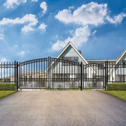 Aleko Steel Dual Swing Driveway Gate - PARIS Style - 12 Ft With Pedestrian Gate - 5 Ft SET12X4PARD-AP 13 Aleko Steel Dual Swing Driveway Gate - PARIS Style - 12 Ft With Pedestrian Gate - 5 Ft SET12X4PARD-AP -Home And Outdoor SET12X4PARD AP 7 35481