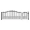 Aleko Steel Single Swing Driveway Gate - PRAGUE Style - 14 Ft With Pedestrian Gate - 5 Ft SET14X4PRAS-AP