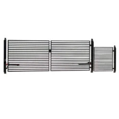 Aleko Steel Dual Swing Driveway Gate - MILAN Style - 18 Ft With Pedestrian Gate - 5 Ft SET18x4MILD-AP