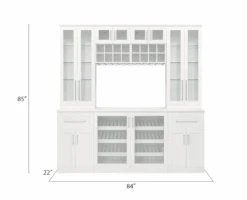 NewAge Wall Bar Cabinet Wine Cabinet Set With Glass Beverage Display Base Cabinet, Wall Wine Rack, Glass Tall Wall Display Cabinet - 7 Piece Home Dry Bar Wine Storage Cabinet Set 62522 -Home And Outdoor ScreenShot2021 02 07at4.00.36PM