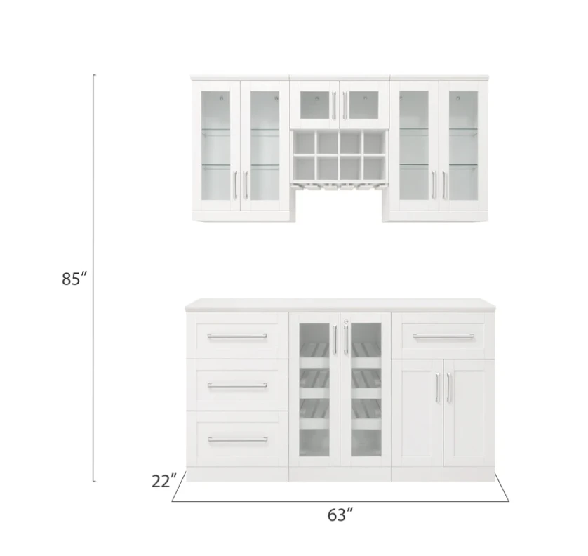 NewAge Wall Bar Cabinet Wine Cabinet Set With Beverage Display Cabinet, Wall Wine Rack, Wine Wall Cabinet Display - 6 Piece Wine Bar Home Dry Bar Wine Storage Cabinet Set 62516 5 NewAge Wall Bar Cabinet Wine Cabinet Set With Beverage Display Cabinet, Wall Wine Rack, Wine Wall Cabinet Display - 6 Piece Wine Bar Home Dry Bar Wine Storage Cabinet Set 62516 - Image 3