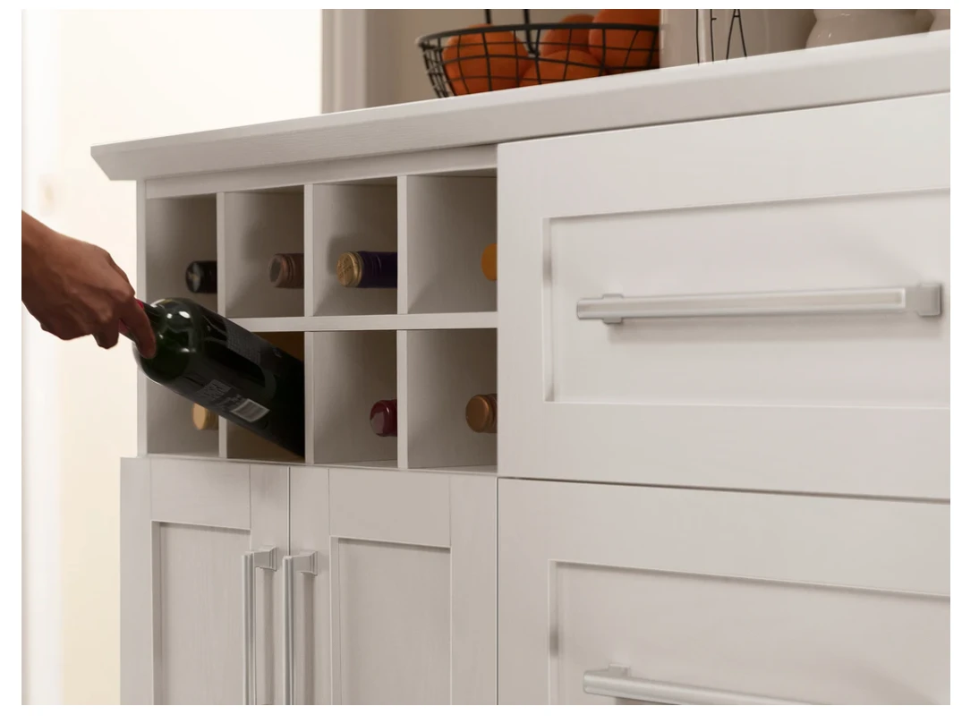 NewAge Wall Bar Cabinet Wine Cabinet Set With Glass Beverage Display Base Cabinet, Floating Display Shelf, Hanging Stemware Shelf, Glass Short Wall Display Cabinet - 8 Piece Home Dry Bar Wine Storage Cabinet Set 62539 19 NewAge Wall Bar Cabinet Wine Cabinet Set With Glass Beverage Display Base Cabinet, Floating Display Shelf, Hanging Stemware Shelf, Glass Short Wall Display Cabinet - 8 Piece Home Dry Bar Wine Storage Cabinet Set 62539 - Image 17