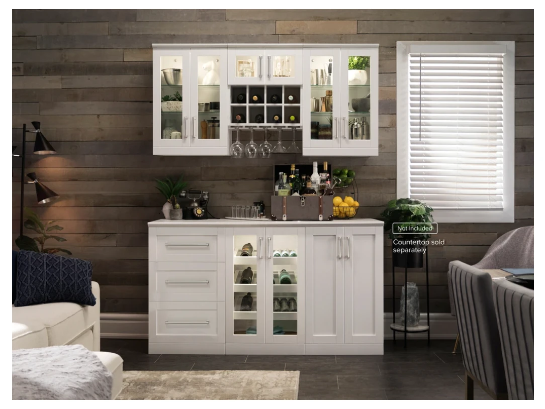 NewAge Wine Bar Wall Bar Cabinet Set With Glass Beverage Display Base Cabinet, Wall Wine Rack, Glass Tall Wall Display Cabinets- 8 Piece Wine Bar Storage Bar Wall Cabinet Home Bar 62531 8 NewAge Wine Bar Wall Bar Cabinet Set With Glass Beverage Display Base Cabinet, Wall Wine Rack, Glass Tall Wall Display Cabinets- 8 Piece Wine Bar Storage Bar Wall Cabinet Home Bar 62531 - Image 6