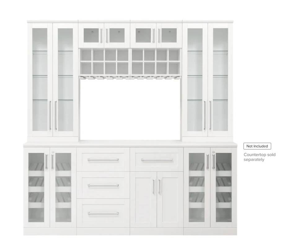 NewAge Wall Bar Cabinet Wine Cabinet Set With Glass Beverage Display Base Cabinet, Wall Wine Rack, Glass Tall Wall Display Cabinet - 8 Piece Home Dry Bar Wine Storage Cabinet Set 62521 3 NewAge Wall Bar Cabinet Wine Cabinet Set With Glass Beverage Display Base Cabinet, Wall Wine Rack, Glass Tall Wall Display Cabinet - 8 Piece Home Dry Bar Wine Storage Cabinet Set 62521