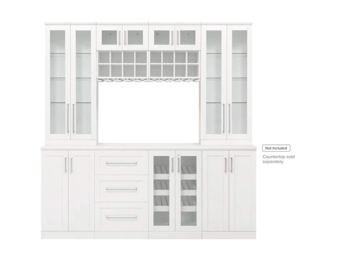 NewAge Wine Bar Wall Bar Cabinet Set With Glass Beverage Display Base Cabinet, Wall Wine Rack, Glass Tall Wall Display Cabinets- 8 Piece Wine Bar Storage Bar Wall Cabinet Home Bar 62531 6 NewAge Wine Bar Wall Bar Cabinet Set With Glass Beverage Display Base Cabinet, Wall Wine Rack, Glass Tall Wall Display Cabinets- 8 Piece Wine Bar Storage Bar Wall Cabinet Home Bar 62531 - Image 4