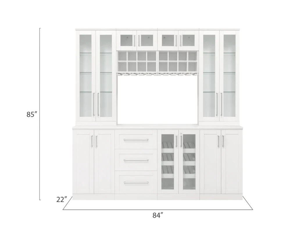 NewAge Wine Bar Wall Bar Cabinet Set With Glass Beverage Display Base Cabinet, Wall Wine Rack, Glass Tall Wall Display Cabinets- 8 Piece Wine Bar Storage Bar Wall Cabinet Home Bar 62531 5 NewAge Wine Bar Wall Bar Cabinet Set With Glass Beverage Display Base Cabinet, Wall Wine Rack, Glass Tall Wall Display Cabinets- 8 Piece Wine Bar Storage Bar Wall Cabinet Home Bar 62531 - Image 3