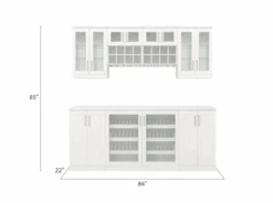 NewAge Wall Bar Cabinet Wine Cabinet Set With Glass Beverage Display Base Cabinet, Wall Wine Rack, Glass Short Wall Display Cabinet - 7 Piece Home Dry Bar Wine Storage Cabinet Set 62529 -Home And Outdoor ScreenShot2021 02 07at4.23.07PM