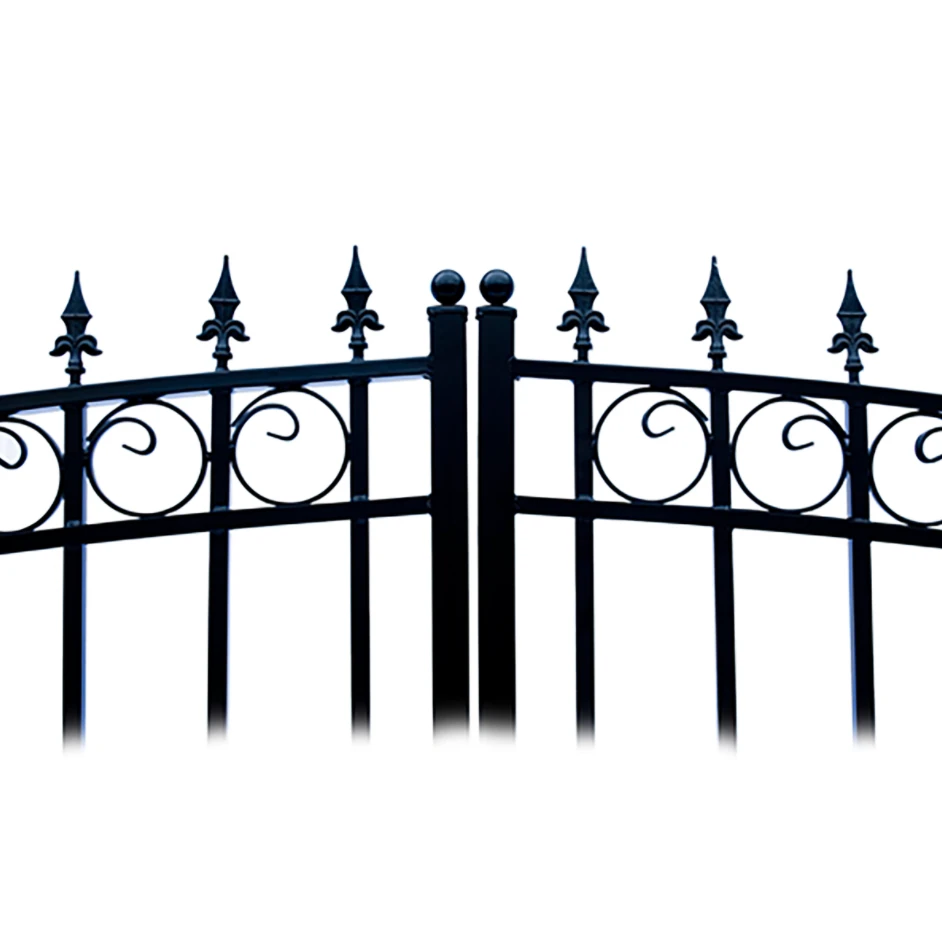 Aleko Steel Dual Swing Driveway Gate - Prague Style - 14 Ft With Pedestrian Gate - 5 Ft 5 Aleko Steel Dual Swing Driveway Gate - Prague Style - 14 Ft With Pedestrian Gate - 5 Ft - Image 3