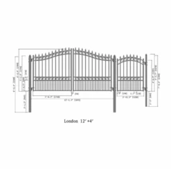 Aleko Steel Dual Swing Driveway Gate - London Style - 12 Ft With Pedestrian Gate - 5 Ft -Home And Outdoor ScreenShot2021 02 27at2.25.58PM