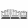 Aleko Steel Dual Swing Driveway Gate - Venice Style - 14 Ft With Pedestrian Gate - 5 Ft