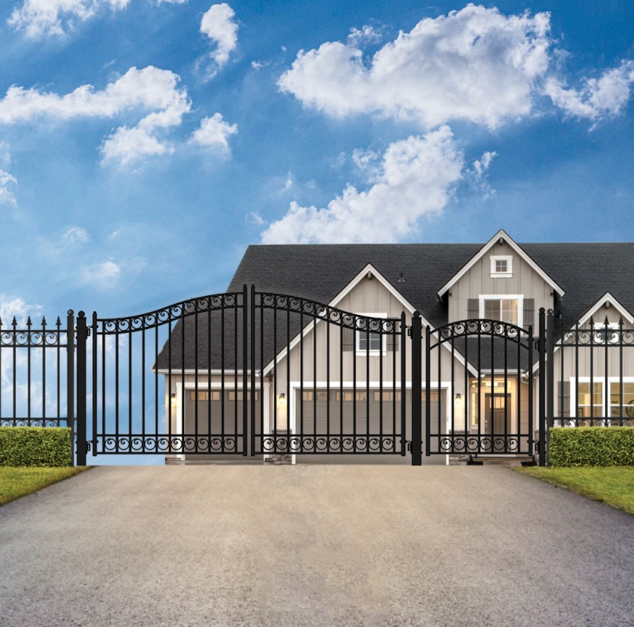Aleko Steel Dual Swing Driveway Gate - Dublin Style - 16 Ft With Pedestrian Gate - 5 Ft 9 Aleko Steel Dual Swing Driveway Gate - Dublin Style - 16 Ft With Pedestrian Gate - 5 Ft - Image 7