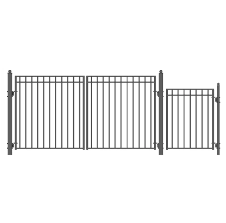 Aleko Steel Dual Swing Driveway Gate - Madrid Style - 12 Ft With Pedestrian Gate - 5 Ft 3 Aleko Steel Dual Swing Driveway Gate - Madrid Style - 12 Ft With Pedestrian Gate - 5 Ft