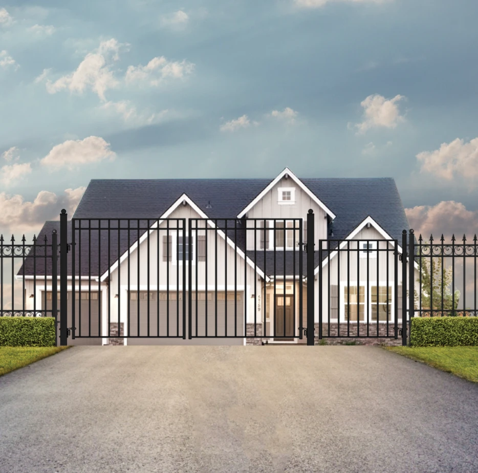 Aleko Steel Dual Swing Driveway Gate - Madrid Style - 12 Ft With Pedestrian Gate - 5 Ft 6 Aleko Steel Dual Swing Driveway Gate - Madrid Style - 12 Ft With Pedestrian Gate - 5 Ft - Image 4