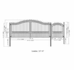 Aleko Steel Dual Swing Driveway Gate - London Style - 14 Ft With Pedestrian Gate - 5 Ft -Home And Outdoor ScreenShot2021 02 27at2.40.39PM