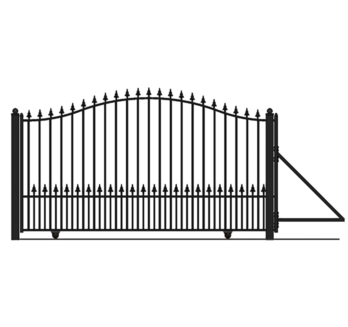 Aleko Steel Sliding Driveway Gate - Munich Style - 12 X 6 Feet 3 Aleko Steel Sliding Driveway Gate - Munich Style - 12 X 6 Feet