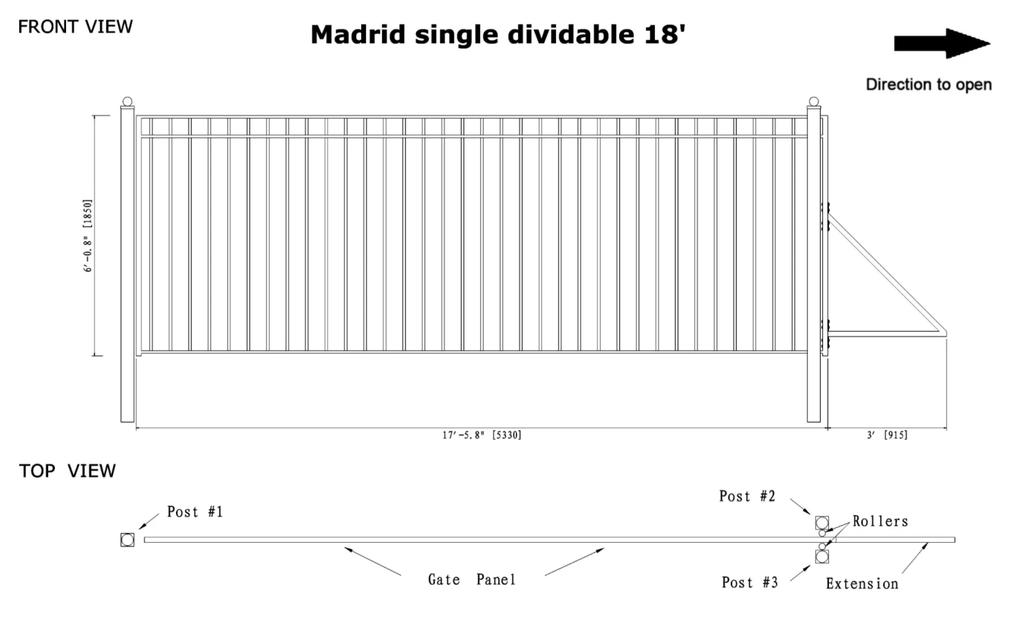 Aleko Single Slide Steel Driveway Gate - Madrid Style - 18 X 6 Feet 15 Aleko Single Slide Steel Driveway Gate - Madrid Style - 18 X 6 Feet - Image 13