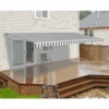 Aleko Motorized Retractable White Frame Patio Awning - 16 X 10 Feet - Gray And White Striped