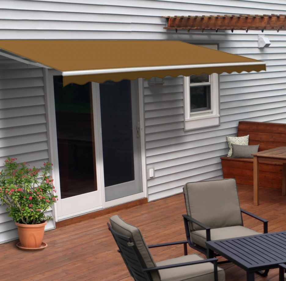 Aleko Motorized Retractable White Frame Patio Awning - 16 X 10 Feet - Sand 3 Aleko Motorized Retractable White Frame Patio Awning - 16 X 10 Feet - Sand