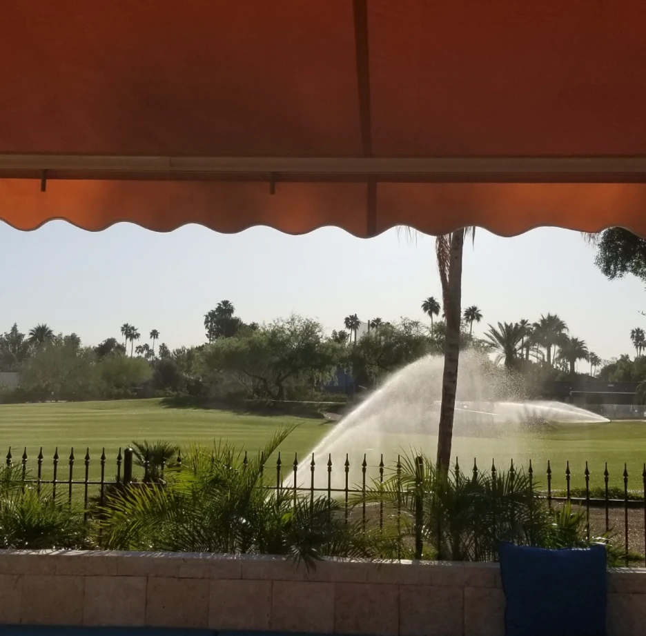 Aleko Motorized Retractable White Frame Patio Awning - 16 X 10 Feet - Sand 9 Aleko Motorized Retractable White Frame Patio Awning - 16 X 10 Feet - Sand - Image 7