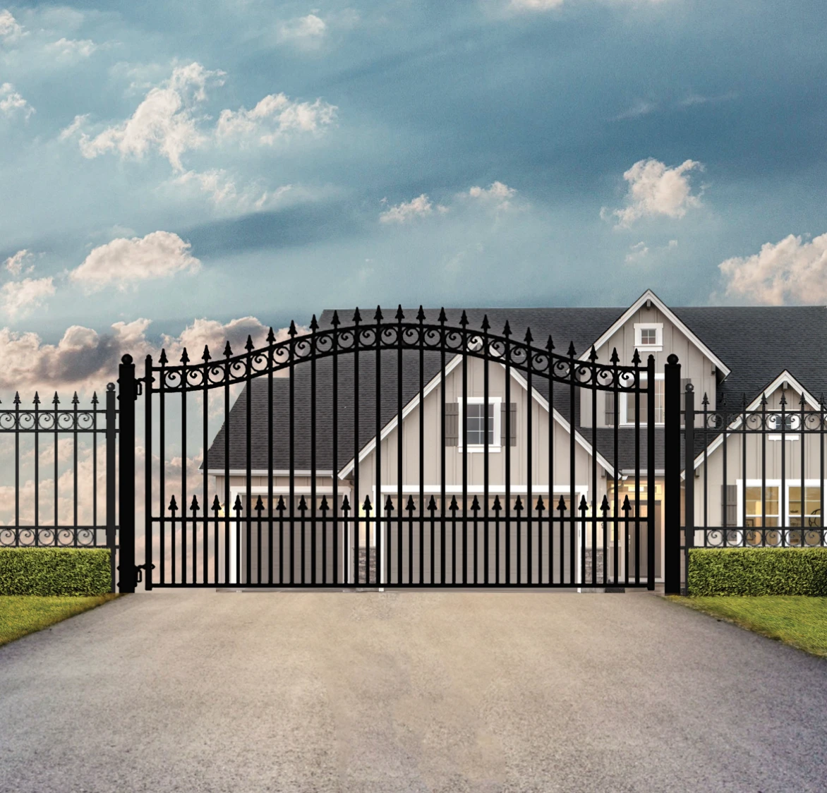 Aleko Steel Single Swing Driveway Gate - Prague Style - 12 X 6 Feet 4 Aleko Steel Single Swing Driveway Gate - Prague Style - 12 X 6 Feet - Image 2