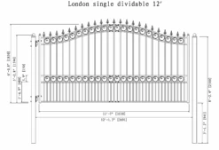 Aleko Steel Single Swing Driveway Gate - London Style - 12 X 6 Feet -Home And Outdoor ScreenShot2021 02 28at4.14.29PM