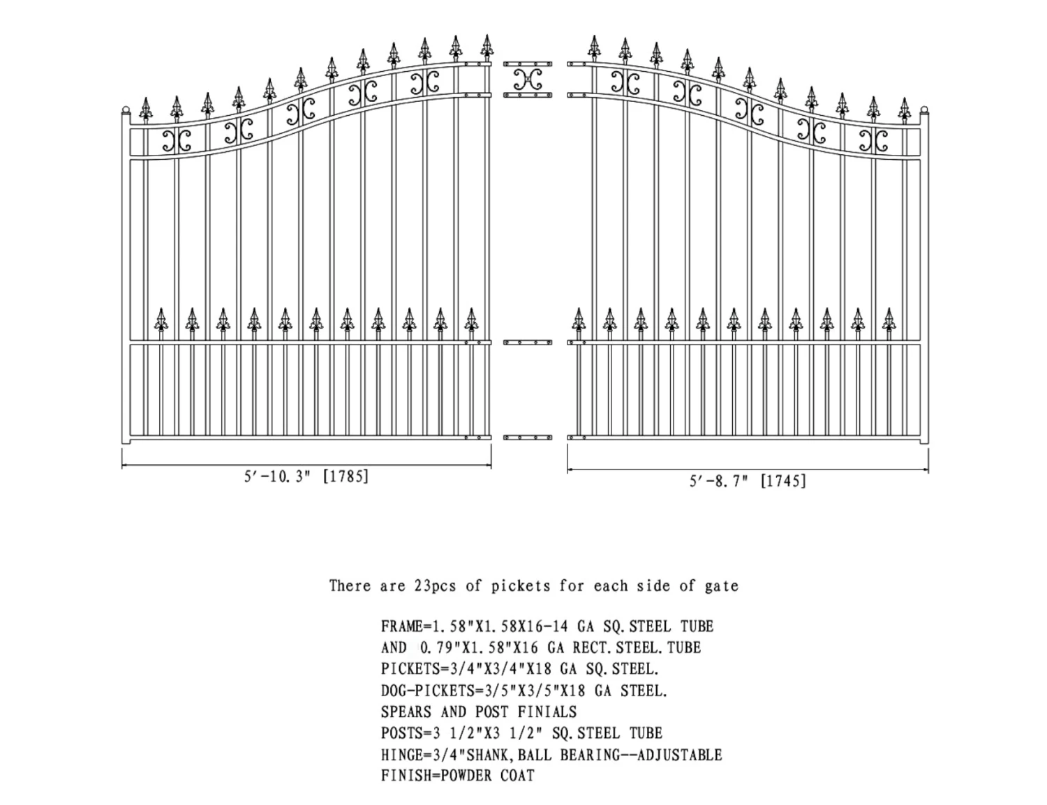 Aleko Steel Single Swing Driveway Gate - St. Petersburg Style - 12 X 6 Feet 11 Aleko Steel Single Swing Driveway Gate - St. Petersburg Style - 12 X 6 Feet - Image 9