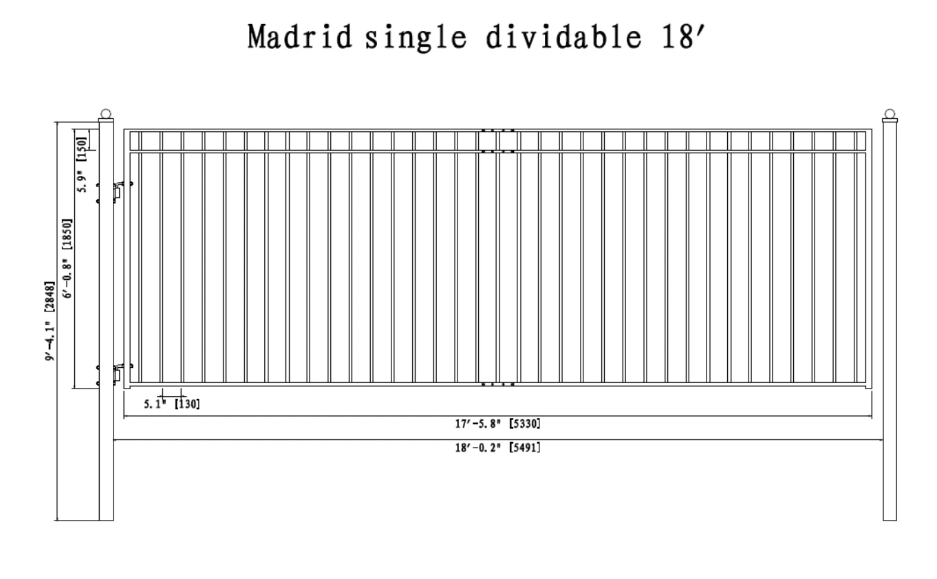 Aleko Steel Single Swing Driveway Gate - Madrid Style - 18 X 6 Feet 7 Aleko Steel Single Swing Driveway Gate - Madrid Style - 18 X 6 Feet - Image 6