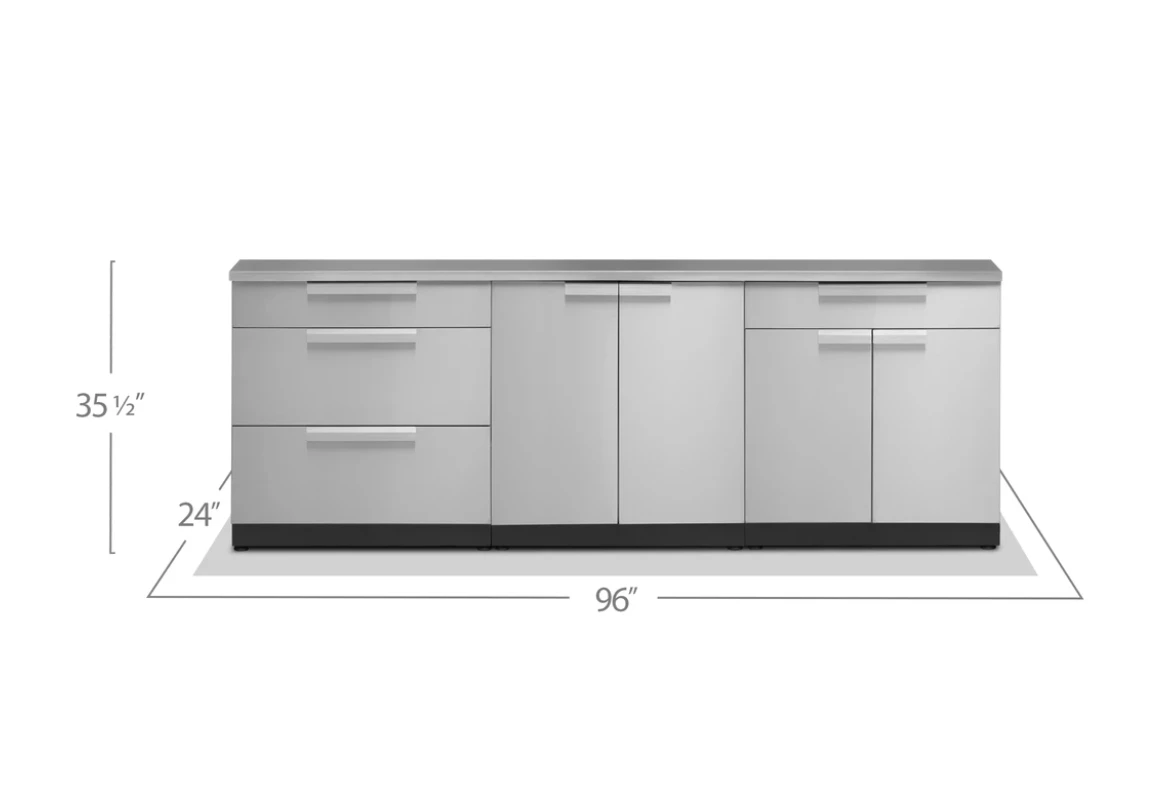 NewAge Modular Outdoor Kitchen Cabinets 3 Piece Stainless Steel Grove Outdoor Kitchen Island Cabinet Set With 2 Door Cabinet, 3 Drawer Cabinet, 2 Door Drawer Cabinet 66772 6 NewAge Modular Outdoor Kitchen Cabinets 3 Piece Stainless Steel Grove Outdoor Kitchen Island Cabinet Set With 2 Door Cabinet, 3 Drawer Cabinet, 2 Door Drawer Cabinet 66772 - Image 4