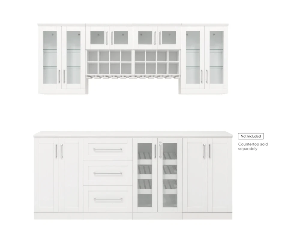 NewAge Wine Bar Cabinet Wall Bar Cabinet With Beverage Center Cabinets, Wine Rack Cabinet, Bar Display Cabinet - 8 Piece Home Bar Wine Bar Storage Cabinets 62525 8 NewAge Wine Bar Cabinet Wall Bar Cabinet With Beverage Center Cabinets, Wine Rack Cabinet, Bar Display Cabinet - 8 Piece Home Bar Wine Bar Storage Cabinets 62525 - Image 6