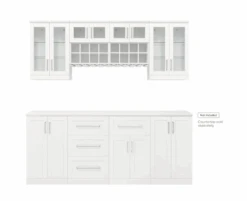 Home And Outdoor 16 NewAge Wall Bar Cabinet Wine Cabinet Set With Wine Wall Cabinet Rack, Wine Storage Cabinet - 8 Piece Wine Bar Home Dry Bar Set 62526