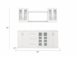 NewAge Wall Bar Cabinet Wine Cabinet Set With Glass Beverage Display Base Cabinet, Floating Display Shelf, Hanging Stemware Shelf, Glass Short Wall Display Cabinet - 8 Piece Home Dry Bar Wine Storage Cabinet Set 62534 -Home And Outdoor ScreenShot2021 03 03at10.56.08AM