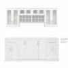 NewAge Wall Bar Cabinet Wine Cabinet Set With Glass Beverage Display Cabinet, Wall Wine Rack, Glass Short Wall Display Cabinet - 8 Piece Home Dry Bar Wine Storage Cabinet Set 62528