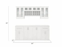 NewAge Wall Bar Cabinet Wine Cabinet Set With Glass Beverage Display Cabinet, Wall Wine Rack, Glass Short Wall Display Cabinet - 8 Piece Home Dry Bar Wine Storage Cabinet Set 62528 -Home And Outdoor ScreenShot2021 03 03at10.58.39AM